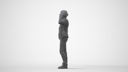 3D scanned senior woman standing business, photorealistic archviz people for Enscape and SketchUp, square thumbnail