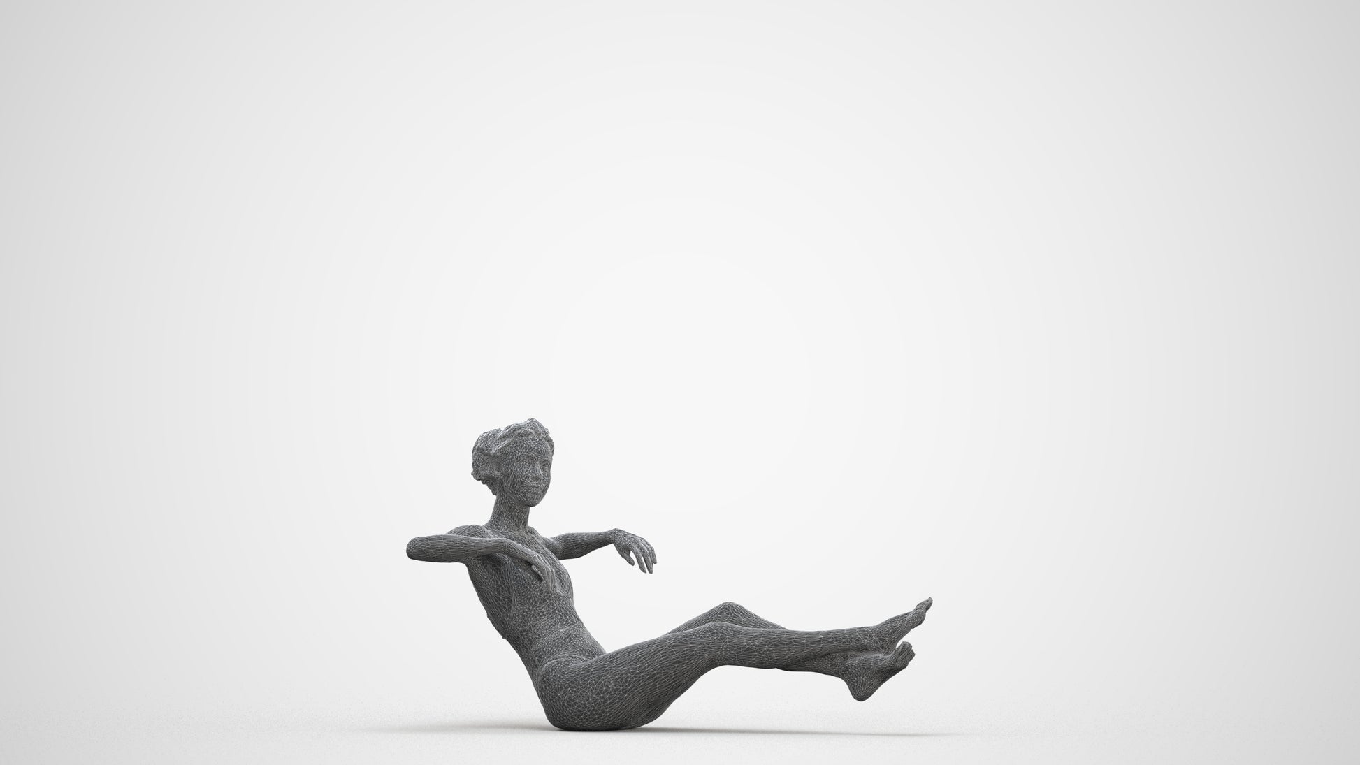 realistic 3D human woman pool, archviz people FBX OBJ for Blender, three-quarter front view render
