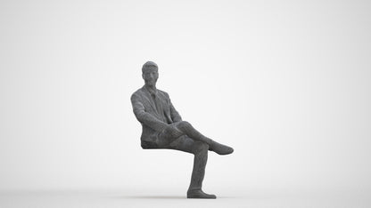 3D scanned man business, photorealistic archviz people for Enscape and SketchUp, three-quarter front view render