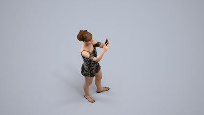 realistic 3D people girl casual kids, render-ready for V-Ray and Corona, FBX OBJ, back view render
