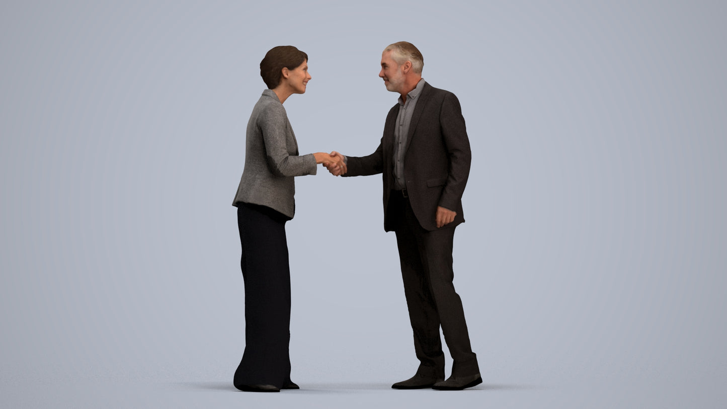 photogrammetry 3D woman business, realistic human model archviz FBX, standing pose render