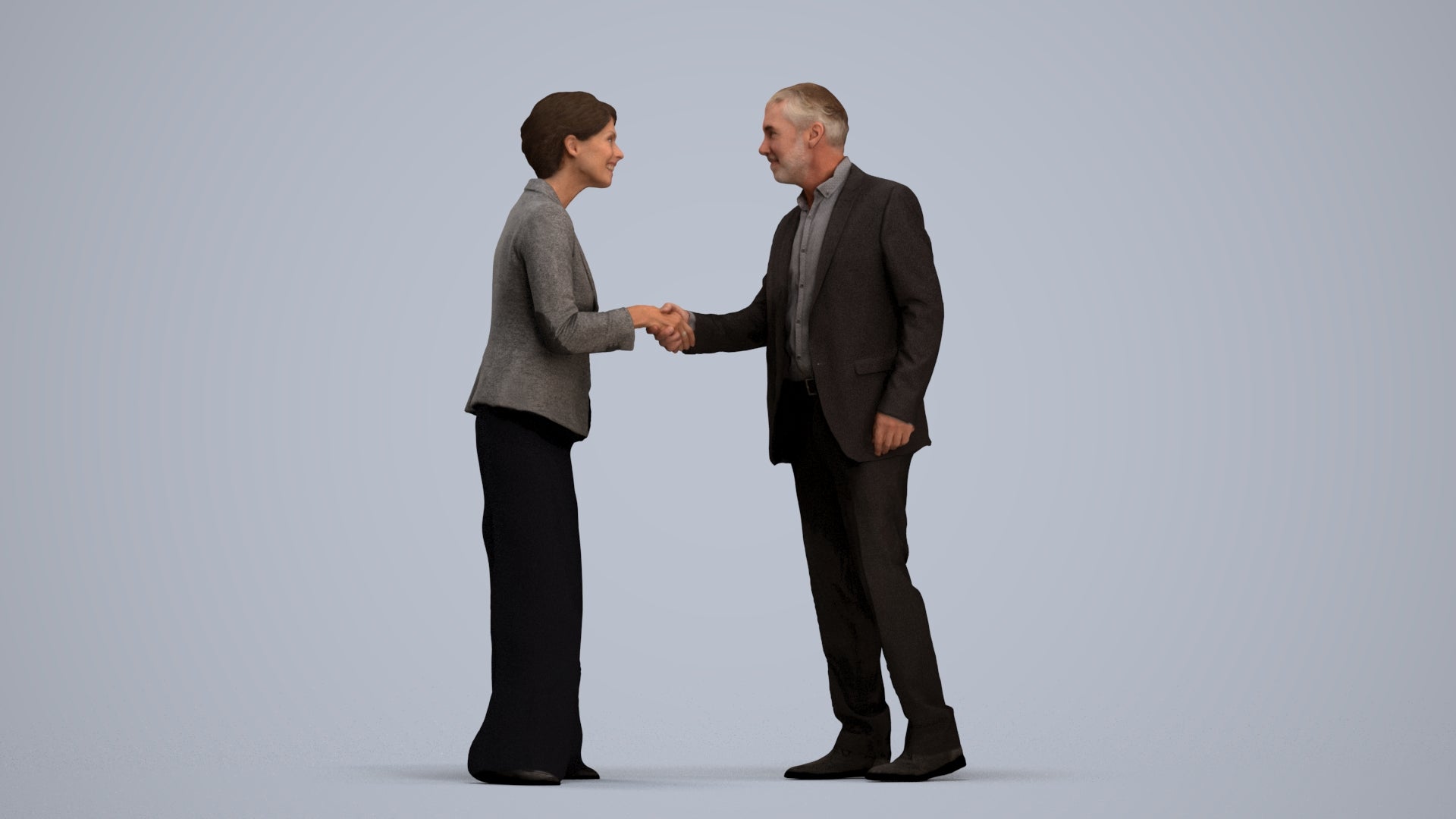 photogrammetry 3D woman business, realistic human model archviz FBX, standing pose render