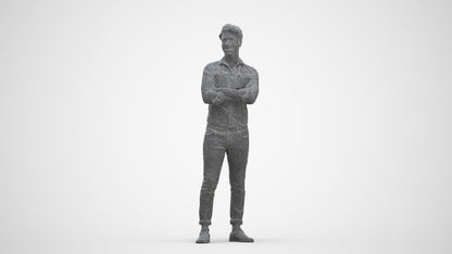 realistic 3D man casual mix, scanned archviz people for Blender and 3ds Max, three-quarter front view render