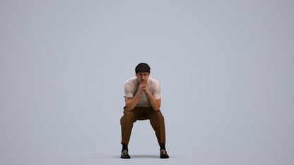 3D scanned man sitting casual, photorealistic archviz people for Enscape and SketchUp, standing pose render