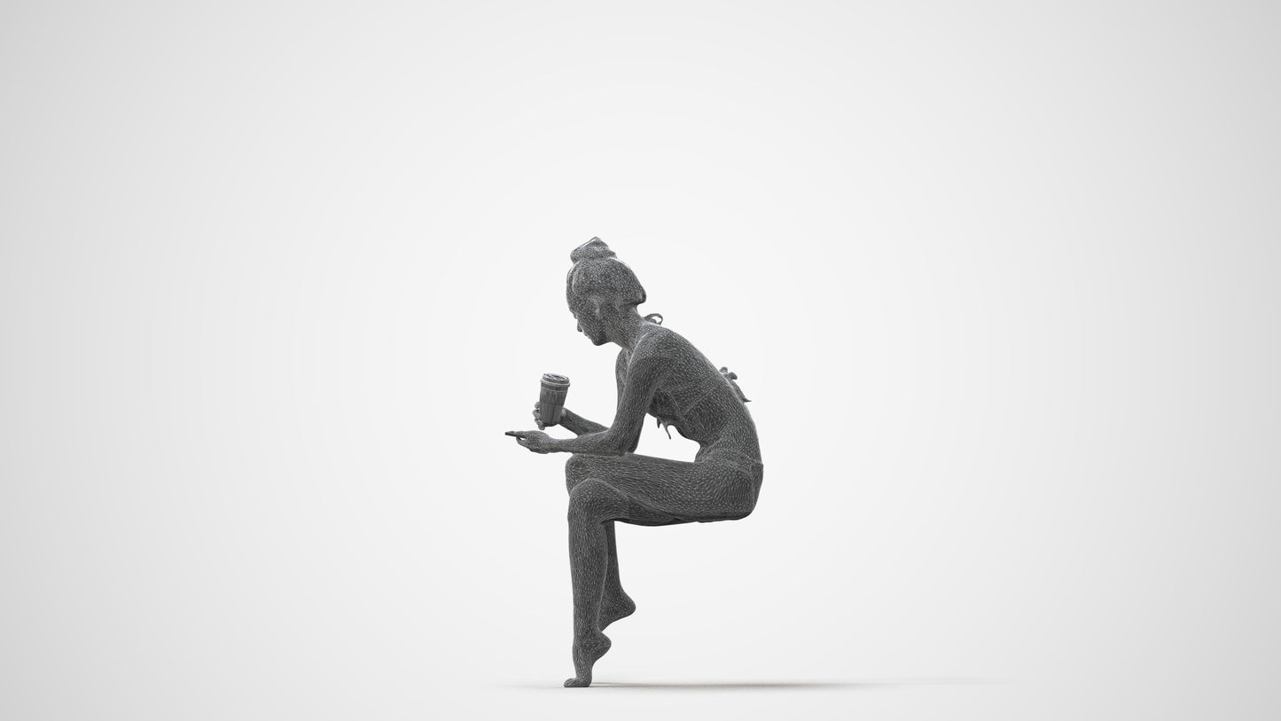 realistic 3D people woman pool, render-ready for V-Ray and Corona, FBX OBJ, square thumbnail