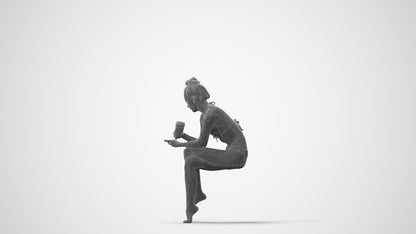 realistic 3D people woman pool, render-ready for V-Ray and Corona, FBX OBJ, square thumbnail