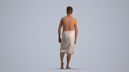 photogrammetry 3D man sport, realistic human model archviz FBX, front view render