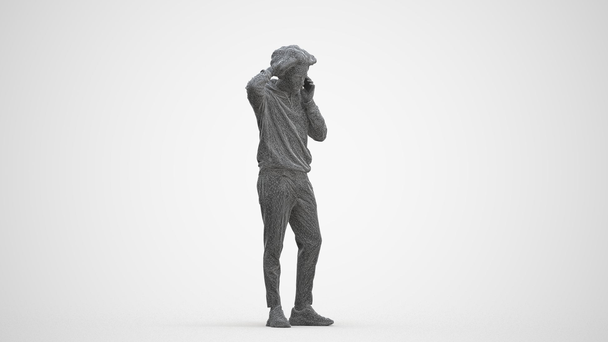 realistic 3D people man casual standing, render-ready for V-Ray and Corona, FBX OBJ, three-quarter front view render