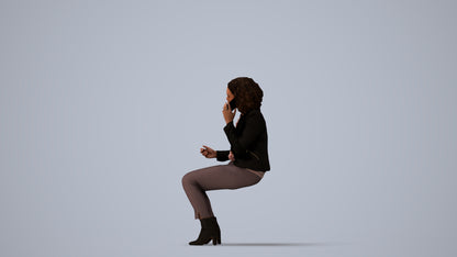 3D people model woman business, scanned human for 3ds Max rendering, three-quarter view render