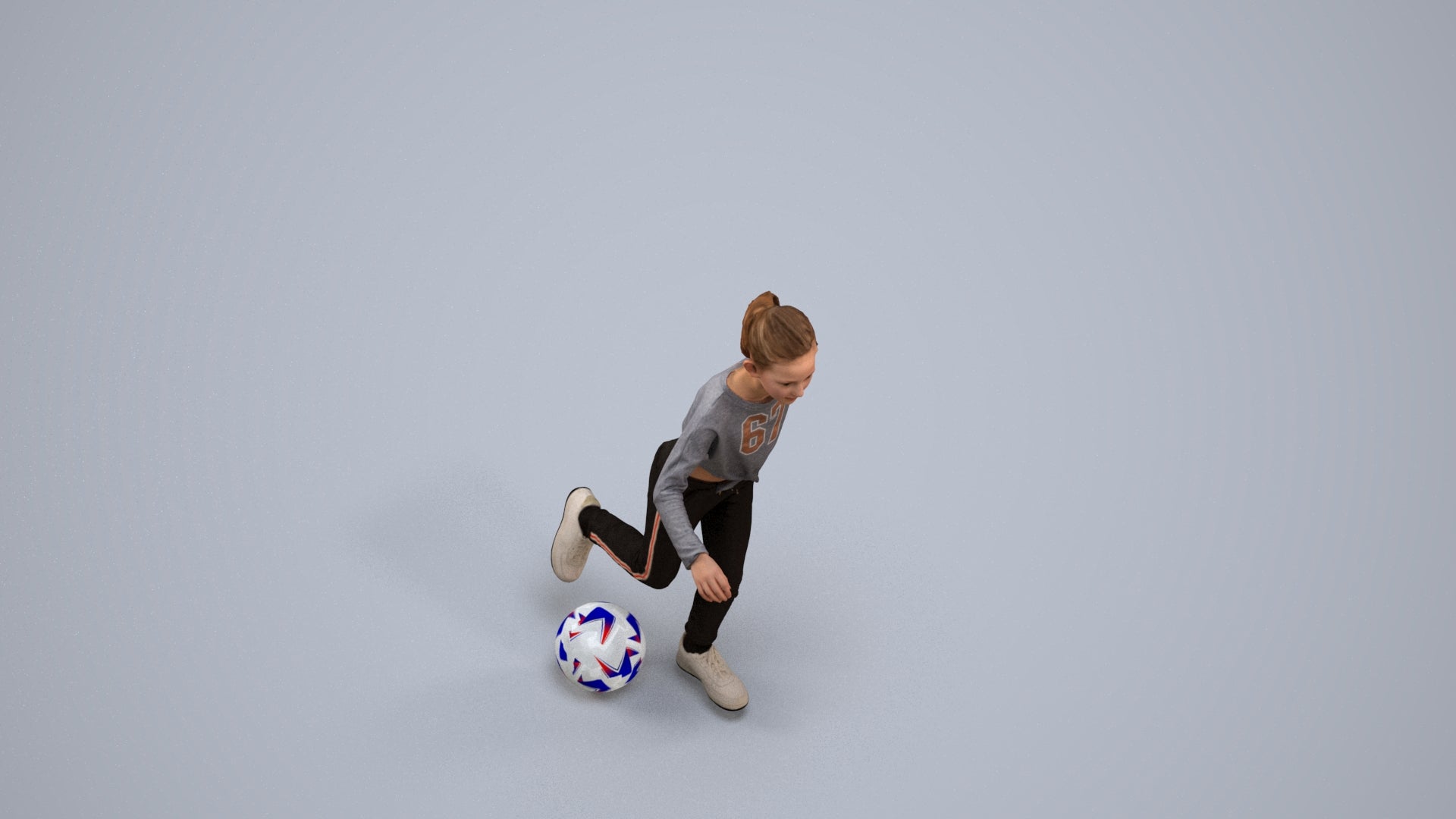 3D scanned girl kids sport, photorealistic archviz people for Enscape and SketchUp, back view render