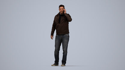 realistic 3D people man casual standing, render-ready for V-Ray and Corona, FBX OBJ, top-down view render