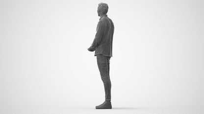 realistic 3D human man casual standing, archviz people FBX OBJ for Blender, square thumbnail