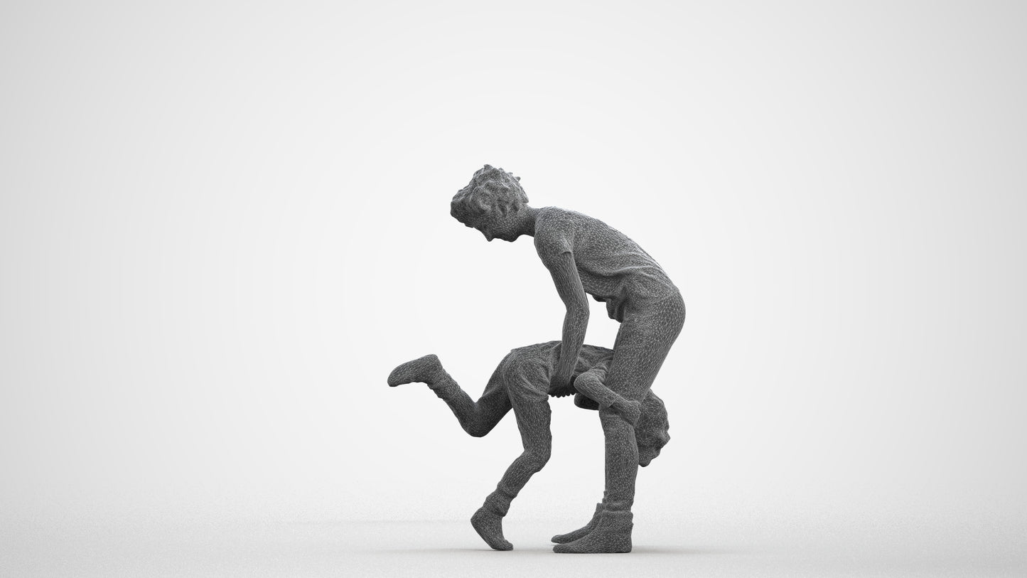 photogrammetry 3D girl kids, realistic human model archviz FBX, wireframe front view