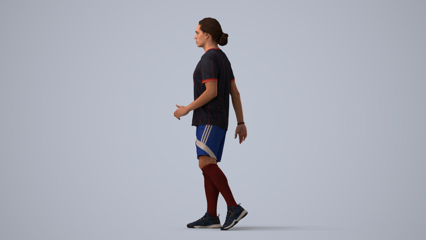 photogrammetry 3D man sport, realistic human model archviz FBX, three-quarter view render