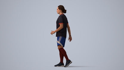 photogrammetry 3D man sport, realistic human model archviz FBX, three-quarter view render