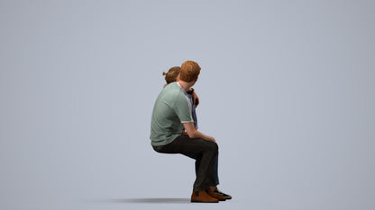 photogrammetry 3D woman casual couple, realistic human model archviz FBX, side view render