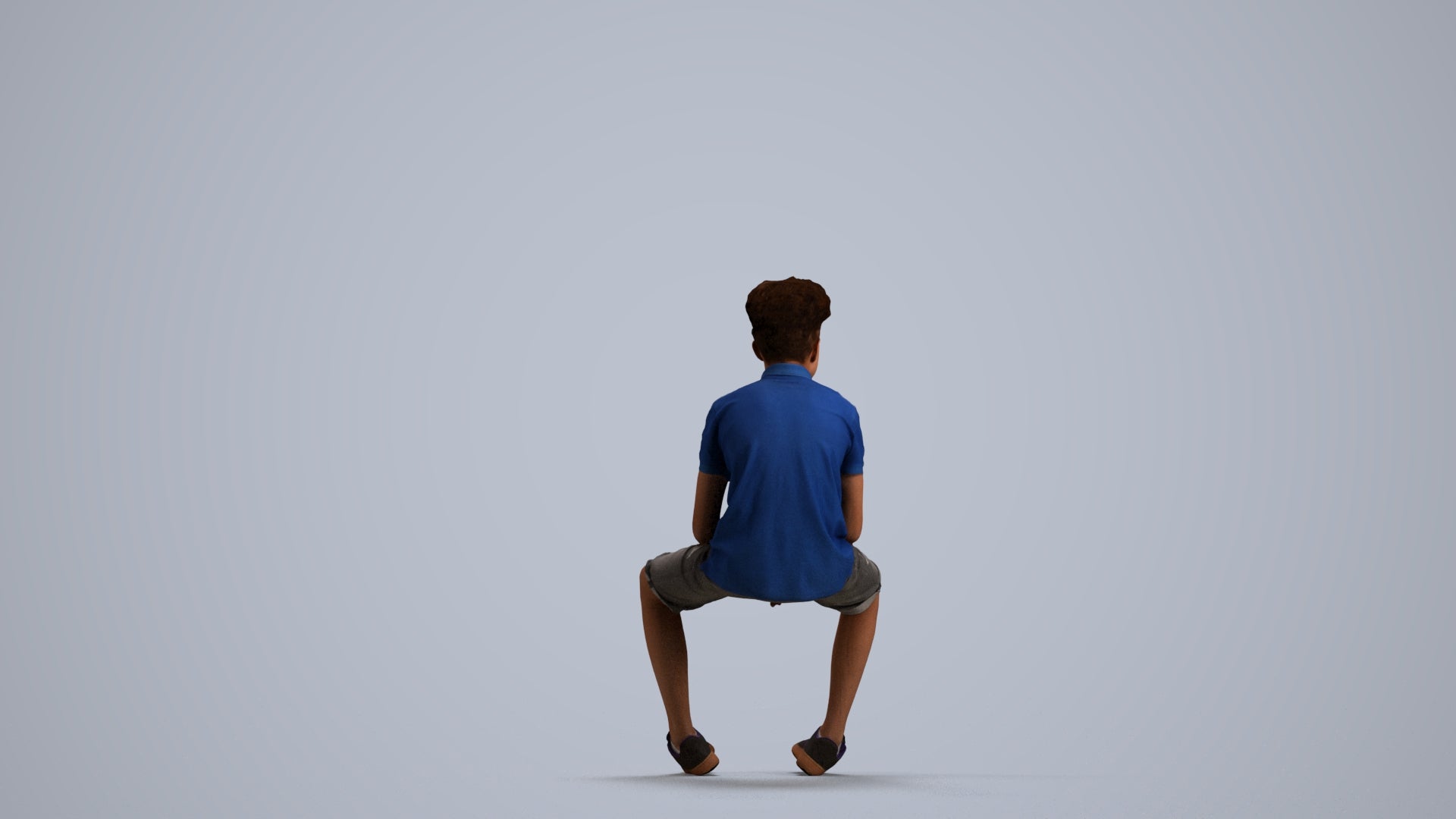 3D scanned boy kids casual, photorealistic archviz people for Enscape and SketchUp, front view render