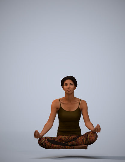 3D human model woman sport, photogrammetry scanned person for archviz