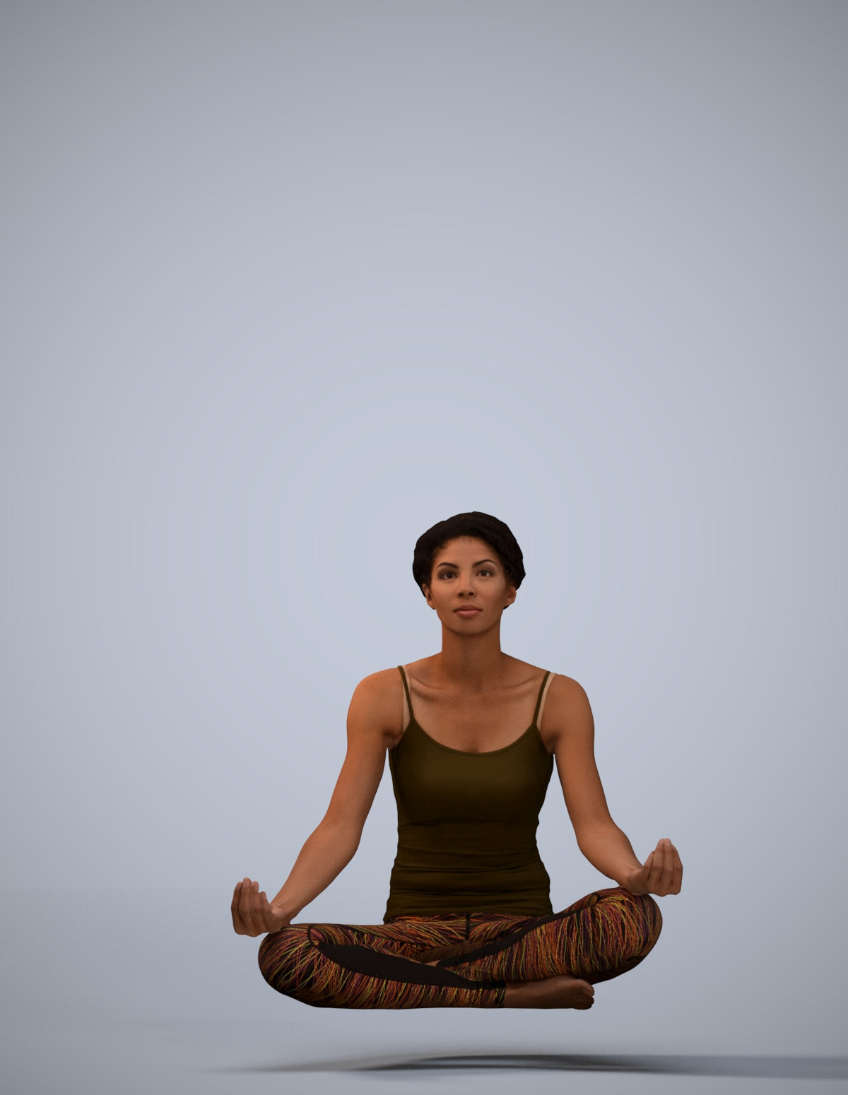 3D human model woman sport, photogrammetry scanned person for archviz