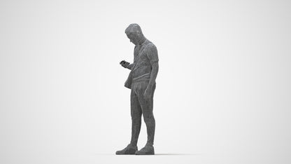 realistic 3D boy casual kids, scanned archviz people for Blender and 3ds Max, wireframe back view