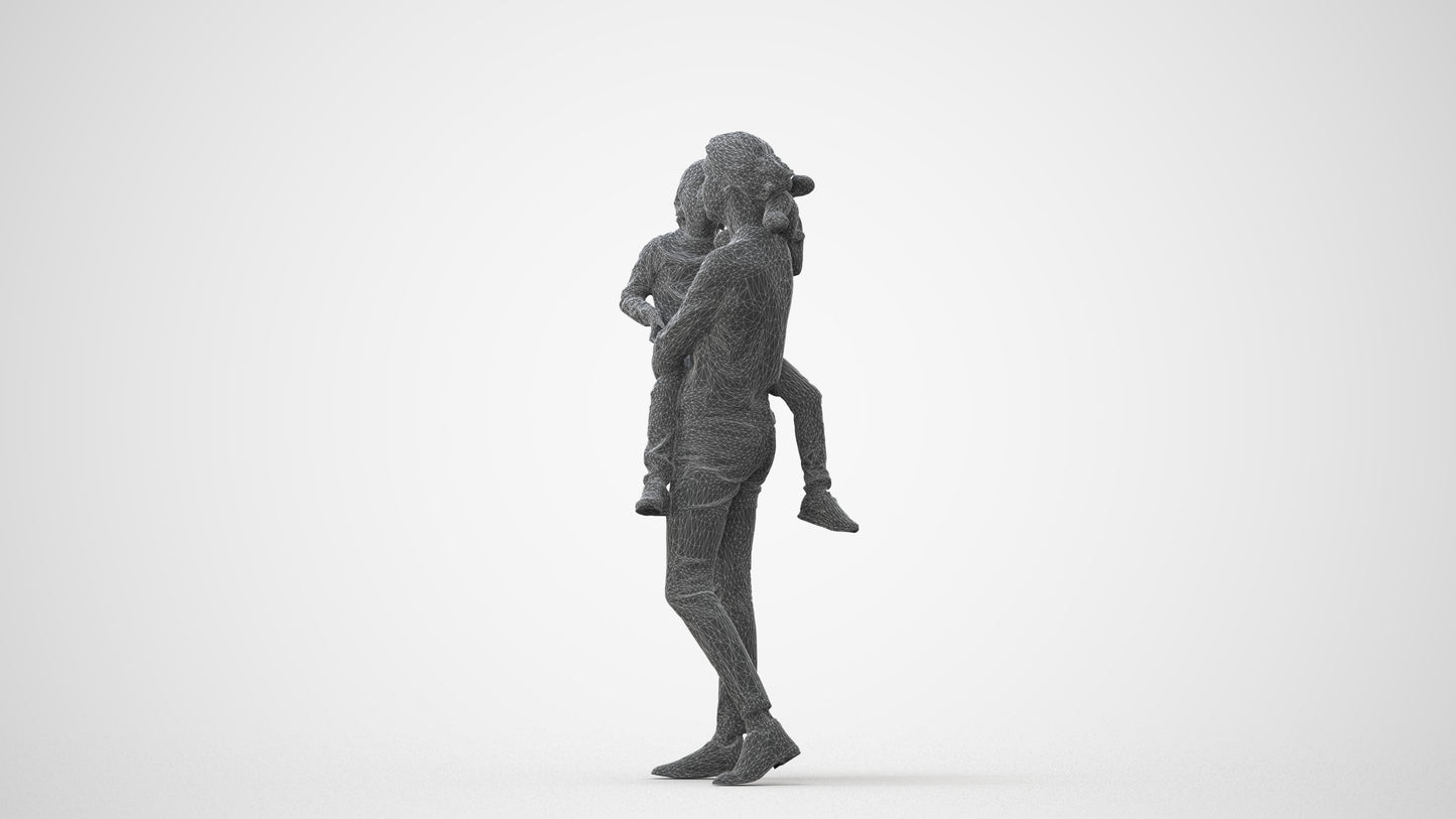 realistic 3D people girl casual kids, render-ready for V-Ray and Corona, FBX OBJ, square thumbnail