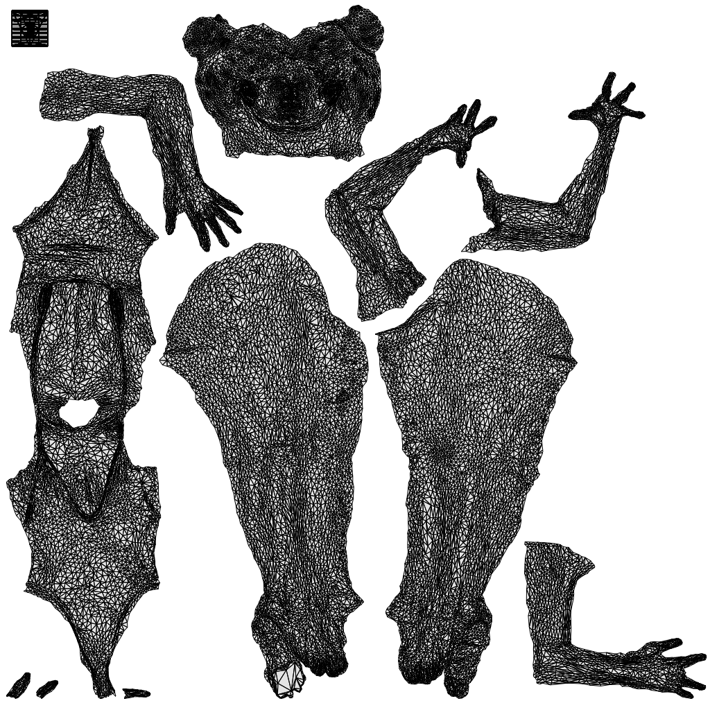3D people model woman pool, scanned human for 3ds Max rendering, wireframe top-down view