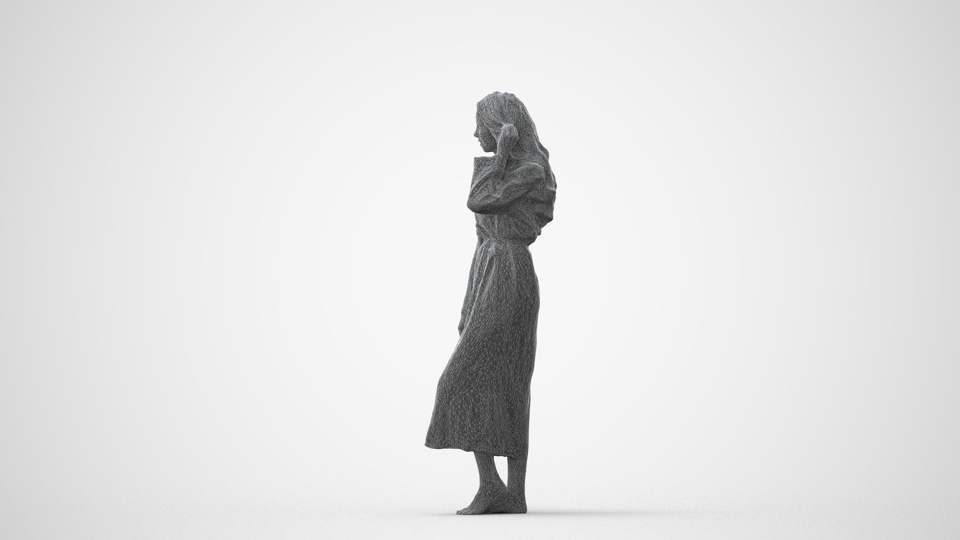 3D people model woman business standing, scanned human for 3ds Max rendering, square thumbnail