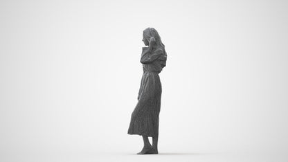3D people model woman business standing, scanned human for 3ds Max rendering, square thumbnail