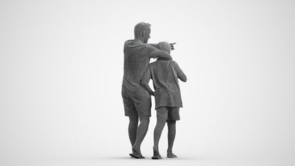 photogrammetry 3D boy kids, realistic human model archviz FBX, wireframe front view