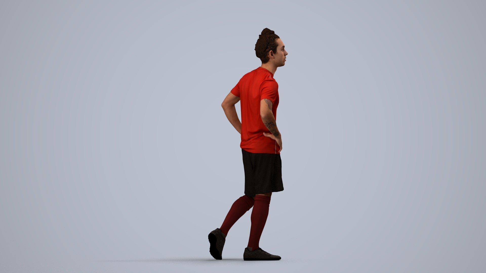 realistic 3D people man sport, render-ready for V-Ray and Corona, FBX OBJ, side view render