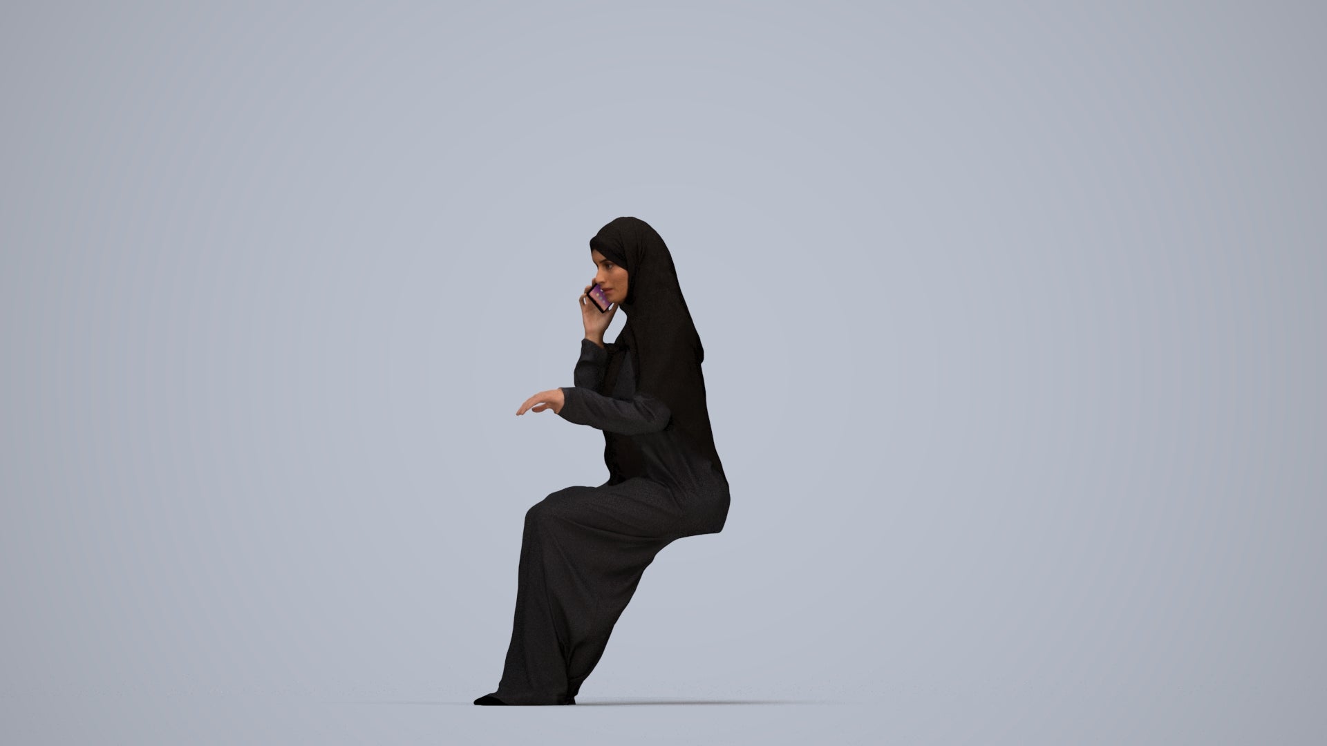 3D people model woman business, scanned human for 3ds Max rendering, top-down view render