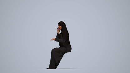 3D people model woman business, scanned human for 3ds Max rendering, top-down view render