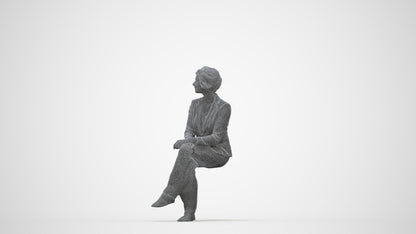 photogrammetry 3D woman business, realistic human model archviz FBX, wireframe back view