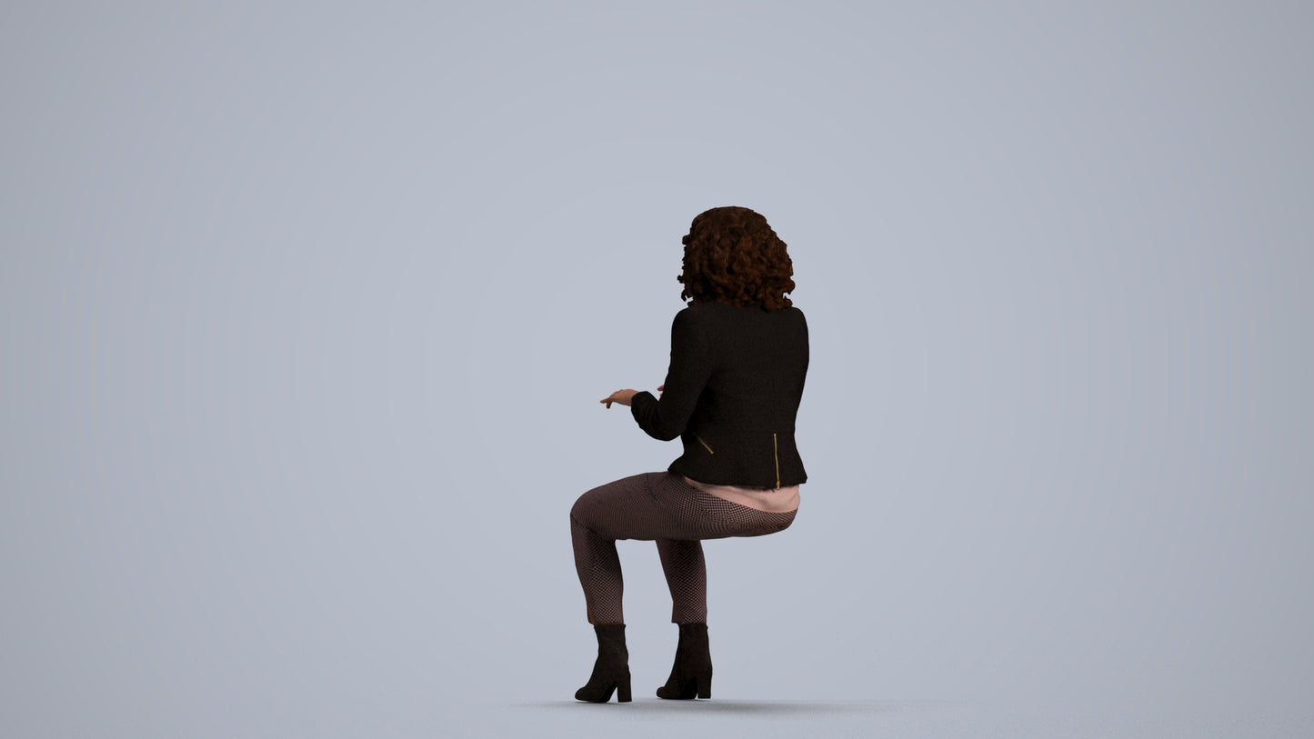 photogrammetry 3D woman business, realistic human model archviz FBX, front view render