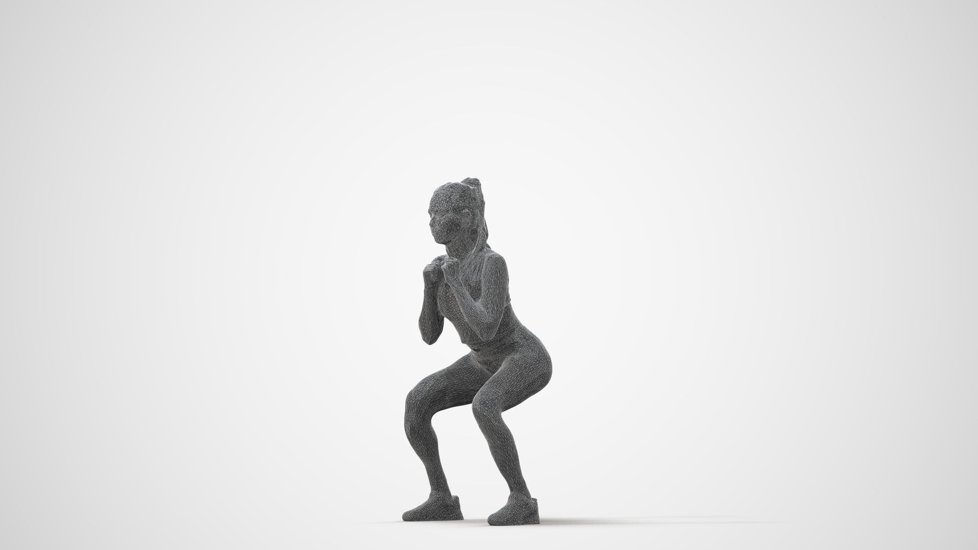 scanned 3D woman sport, photogrammetry people for Enscape and V-Ray, square thumbnail