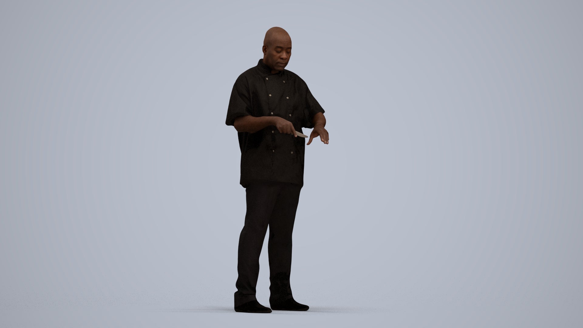3D scanned man hospitality, photorealistic archviz people for Enscape and SketchUp, standing pose render