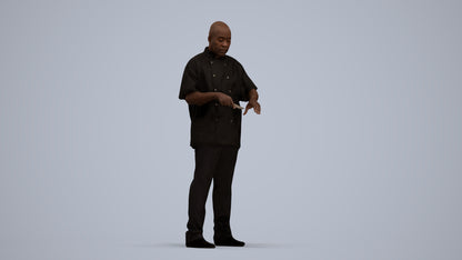 3D scanned man hospitality, photorealistic archviz people for Enscape and SketchUp, standing pose render