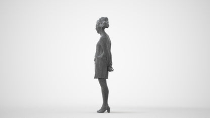 3D people model woman casual standing, scanned human for 3ds Max rendering, square thumbnail