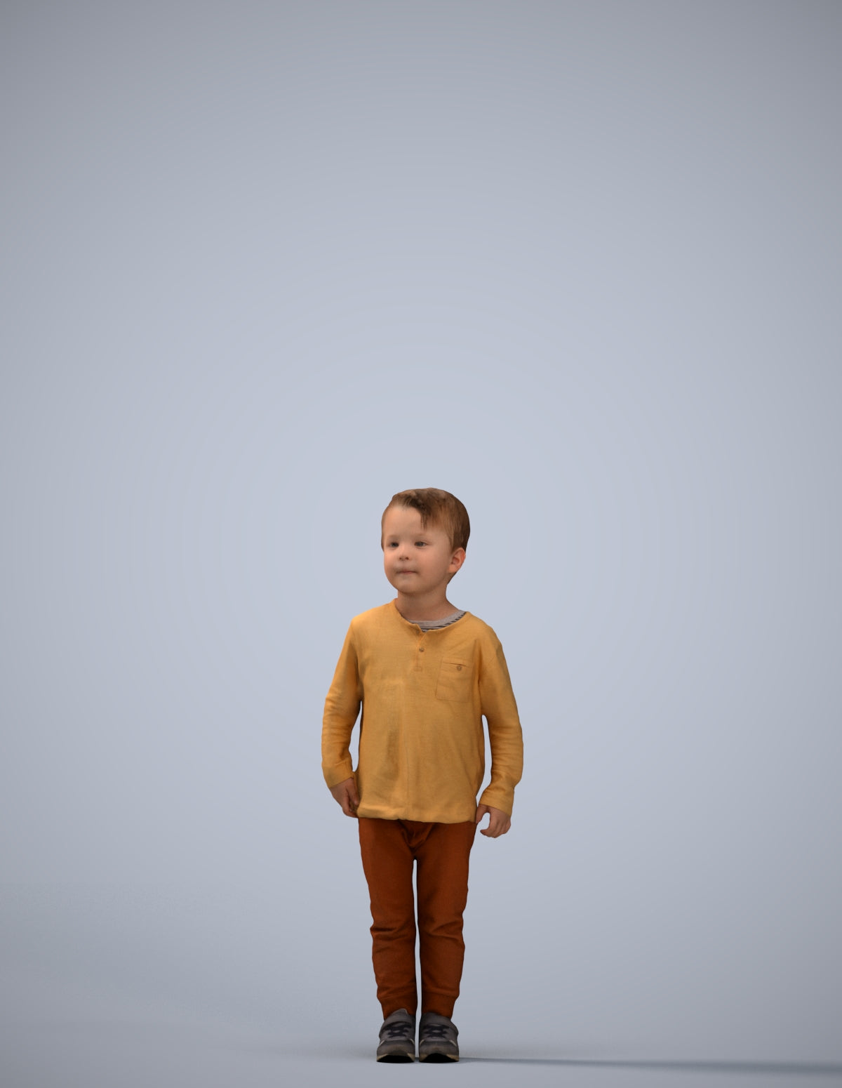 scanned 3D boy casual kids, photogrammetry people for Enscape and V-Ray