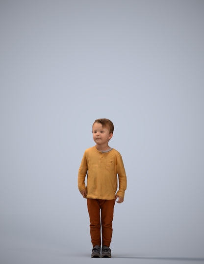 scanned 3D boy casual kids, photogrammetry people for Enscape and V-Ray