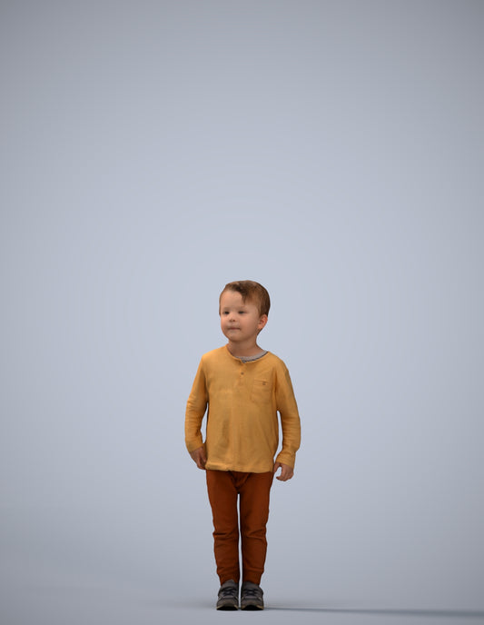 scanned 3D boy casual kids, photogrammetry people for Enscape and V-Ray