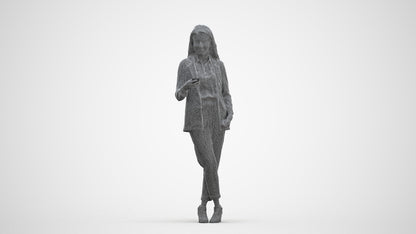 3D scanned woman business, photorealistic archviz people for Enscape and SketchUp, three-quarter front view render
