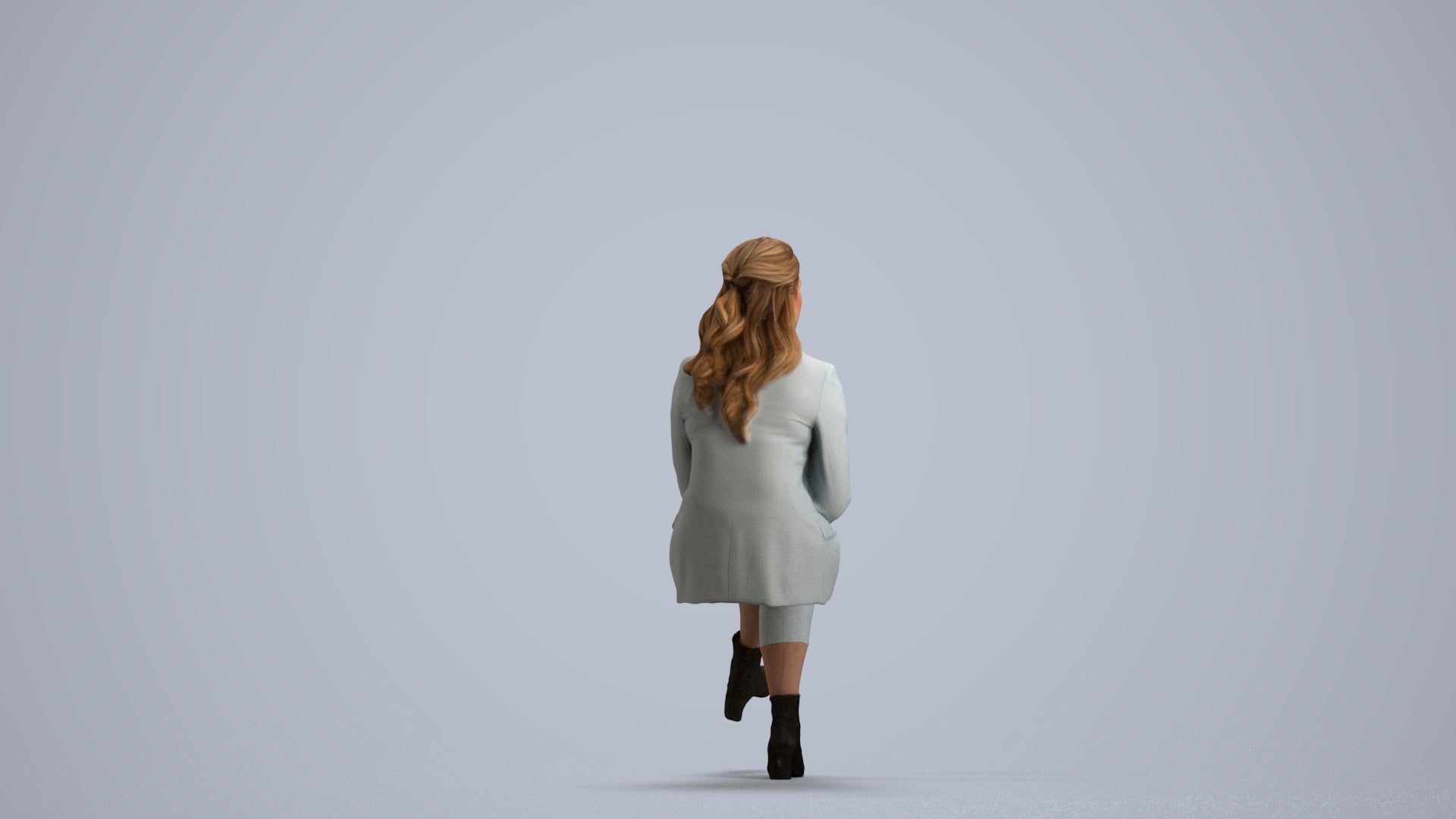 3D scanned woman business, photorealistic archviz people for Enscape and SketchUp, front view render