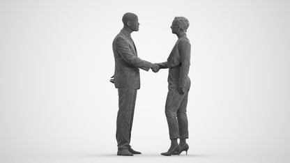 3D scanned woman business, photorealistic archviz people for Enscape and SketchUp, wireframe front view