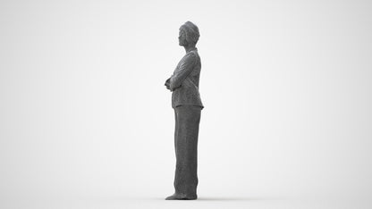 3D human model woman business, photogrammetry scanned person for archviz, square thumbnail