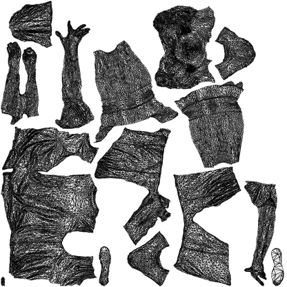 3D scanned girl sport, photorealistic archviz people for Enscape and SketchUp, wireframe top-down view