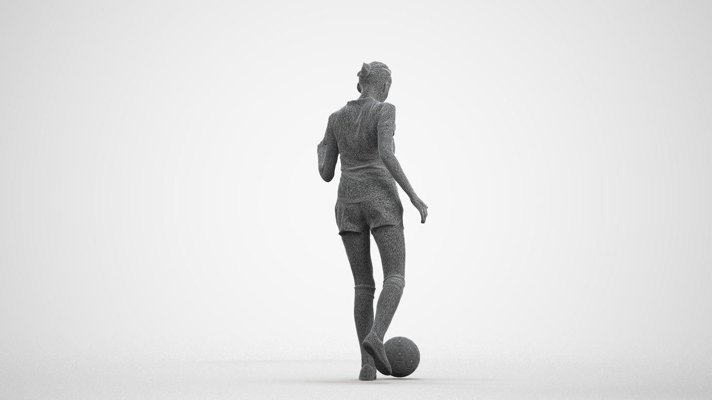 realistic 3D woman sport, scanned archviz people for Blender and 3ds Max, wireframe front view