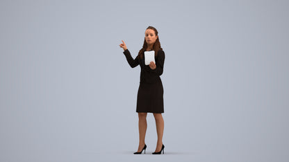 photogrammetry 3D woman business, realistic human model archviz FBX, standing pose render