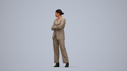 photogrammetry 3D woman business, realistic human model archviz FBX, top-down view render