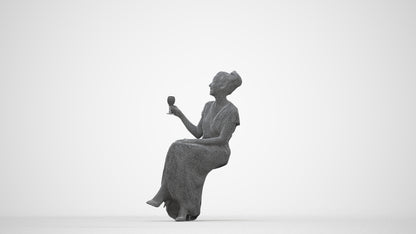 scanned 3D woman formal formalaffairs, photogrammetry people for Enscape and V-Ray, wireframe back view